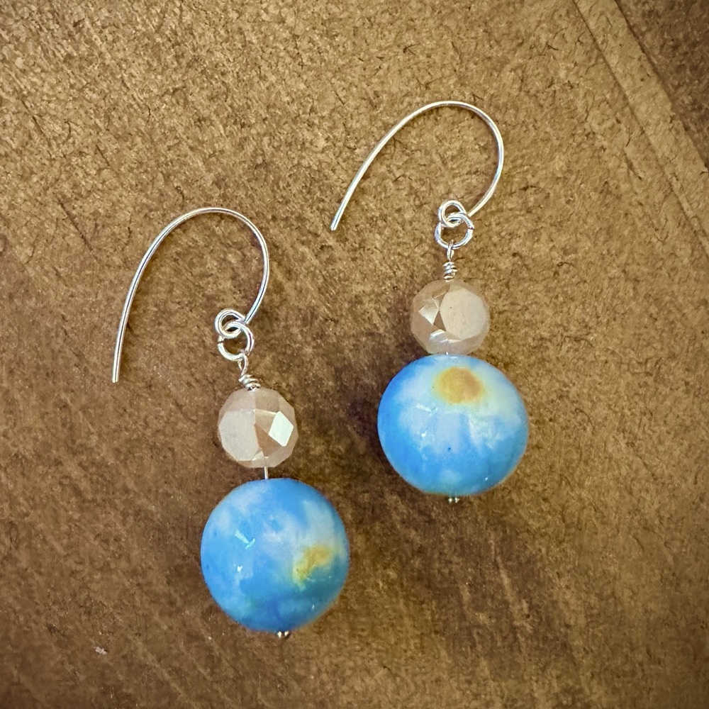 Sunflower Earrings Sterling